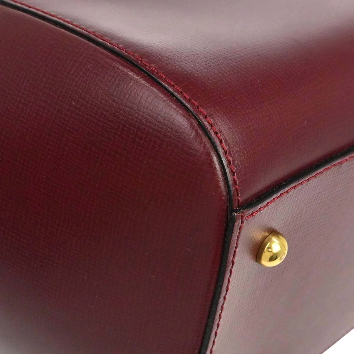 Cartier Bordeaux Leather Handbag - Image 13