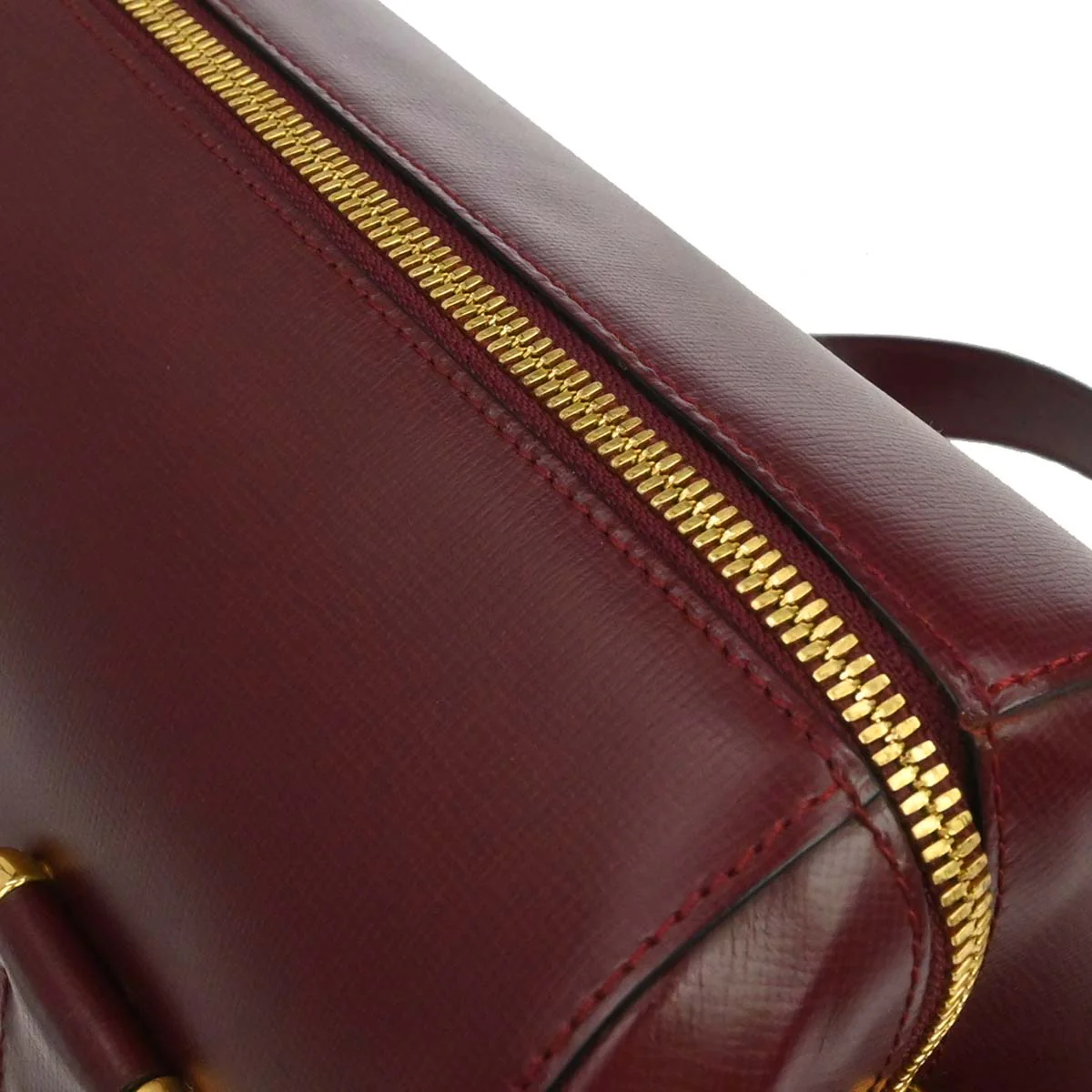 Cartier Bordeaux Leather Handbag - Image 14