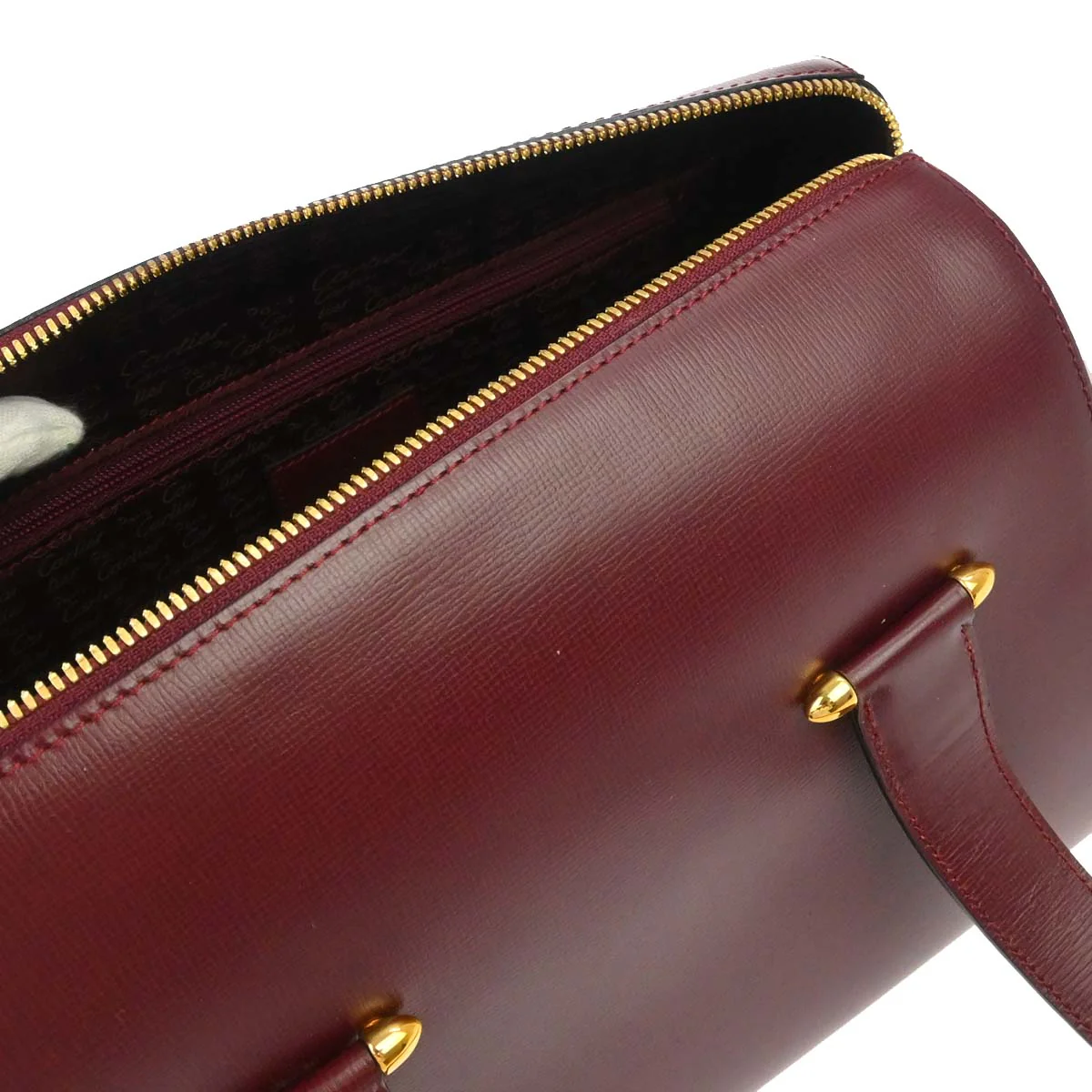 Cartier Bordeaux Leather Handbag - Image 17