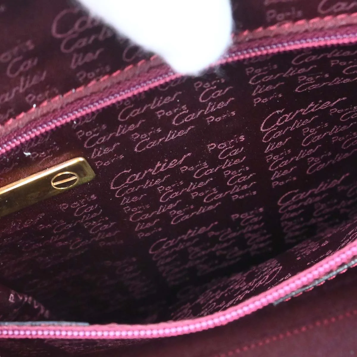 Cartier Bordeaux Leather Handbag - Image 20
