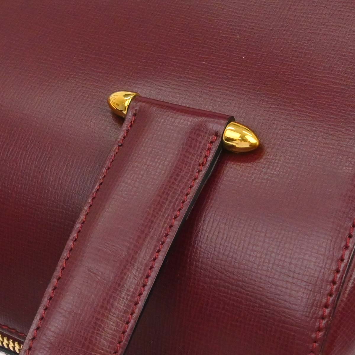 Cartier Bordeaux Leather Handbag - Image 6