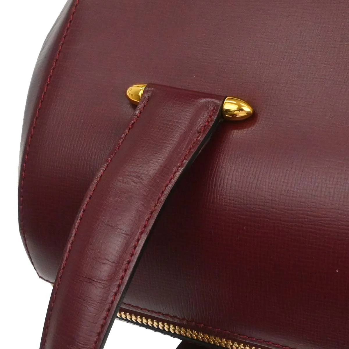 Cartier Bordeaux Leather Handbag - Image 7