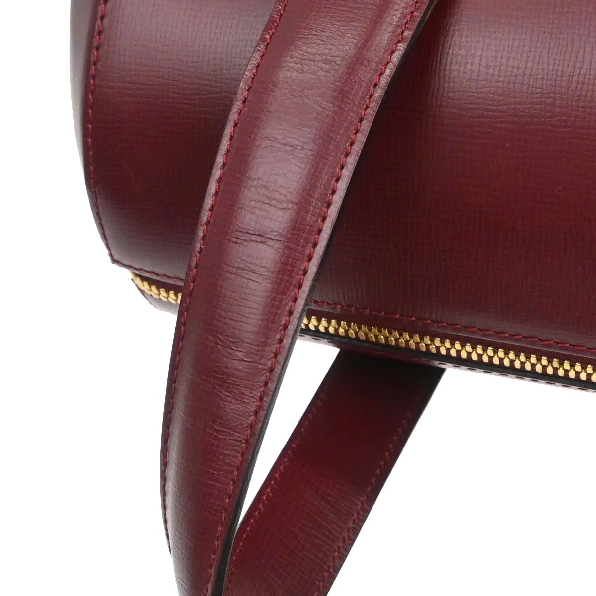 Cartier Bordeaux Leather Handbag - Image 8