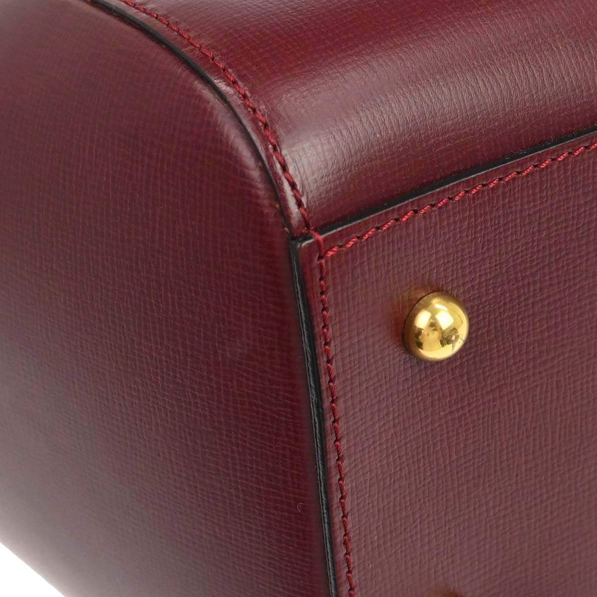 Cartier Bordeaux Leather Handbag - Image 9