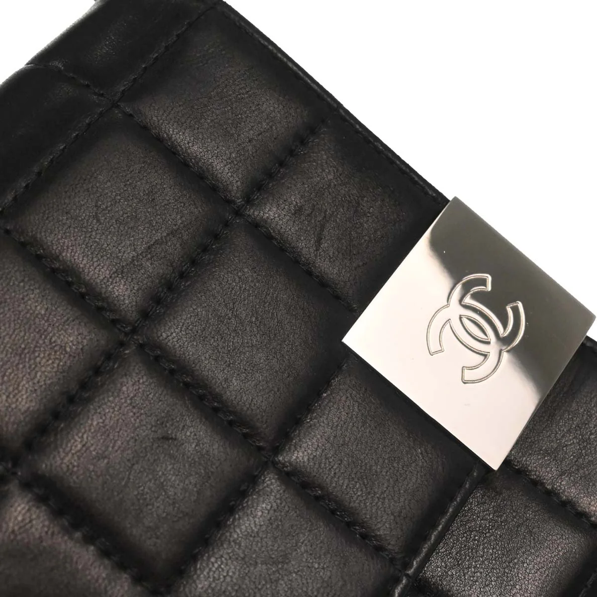 Chanel Black Lambskin Choco Bar Trifold Shoulder Bag - Image 8