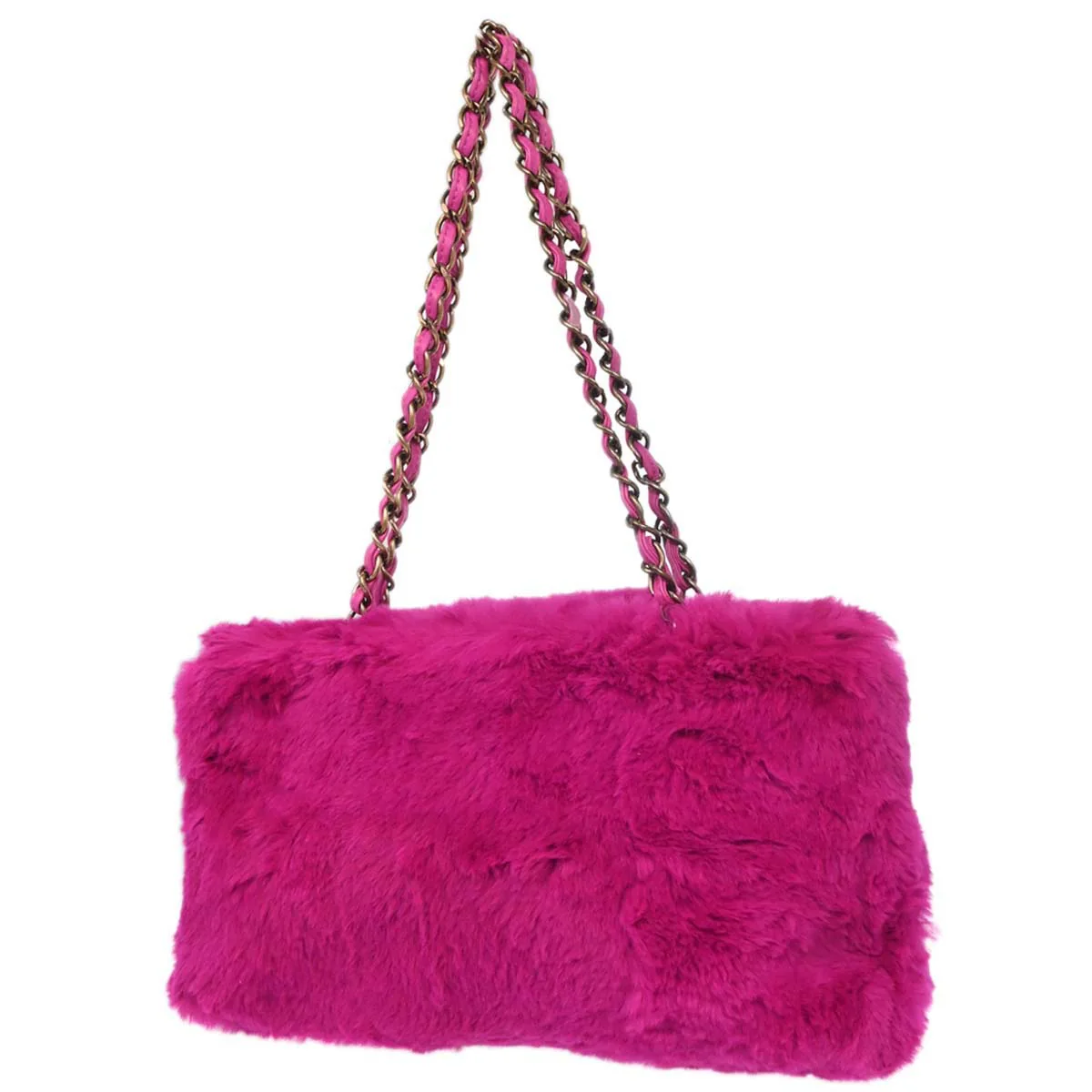Chanel Pink Rabbit Fur Tote Handbag - Image 2