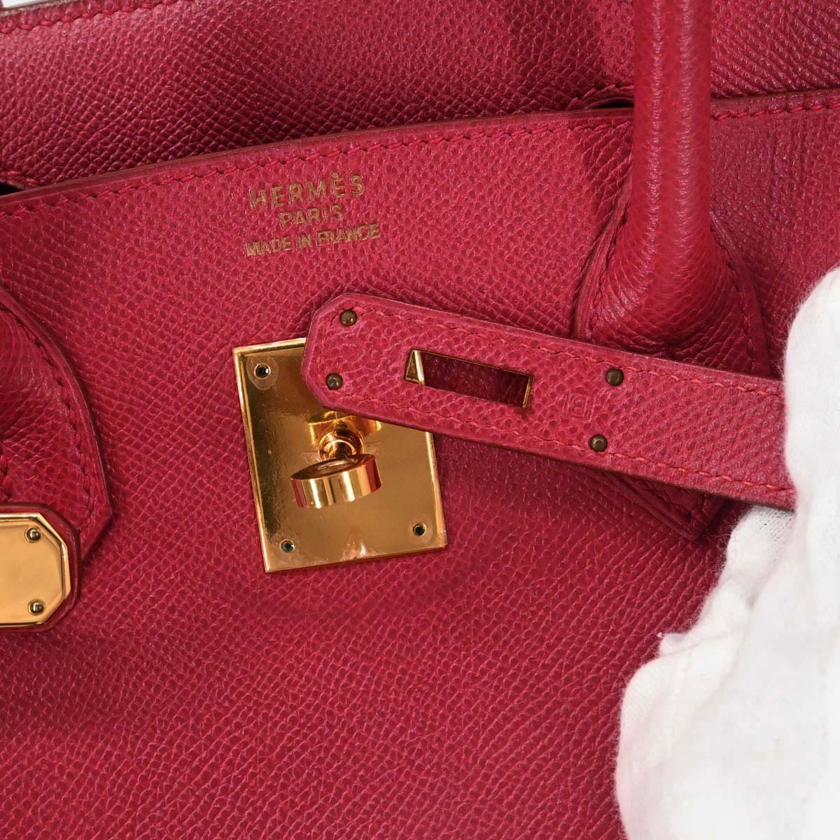 Hermes Rouge Vif Courchevel Birkin 30 Handbag - Image 20