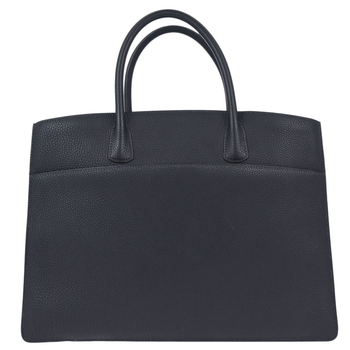Hermes Dark Navy Fjord White Bus GM Tote Bag