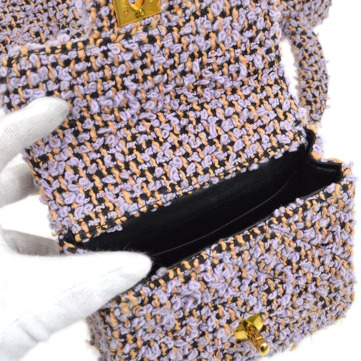 CHANEL * 1994 Tweed Top Handle Bag Set - Image 7