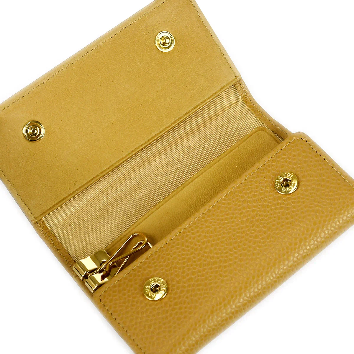 Chanel 2004-2005 Beige Caviar Timeless Key Case - Image 4