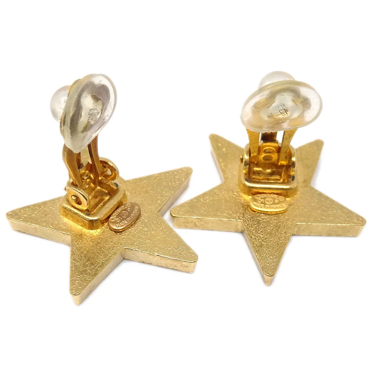 Chanel Star Earrings Clip-On Orange 01P - Image 4