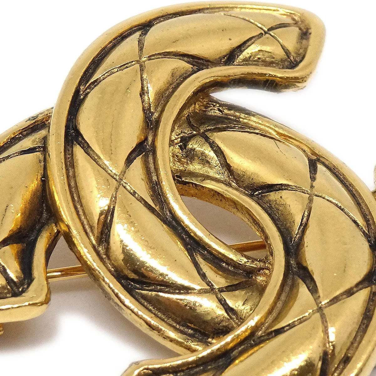 Chanel 1986-1994 Quilted CC Brooch Small 1153 - Image 2