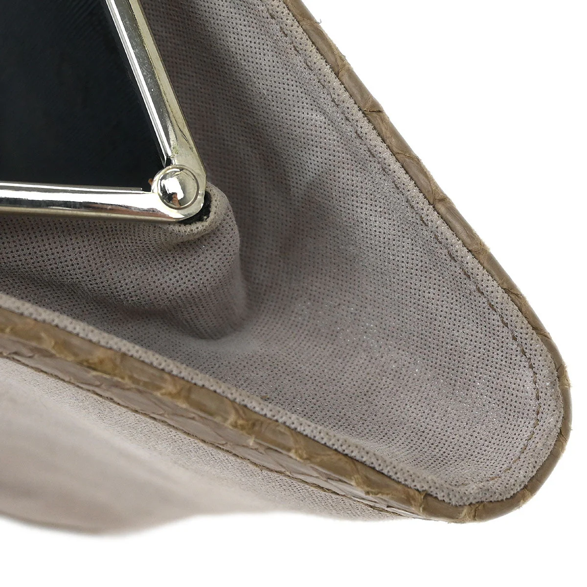 Loewe * Beige Suede Python Handbag - Image 7