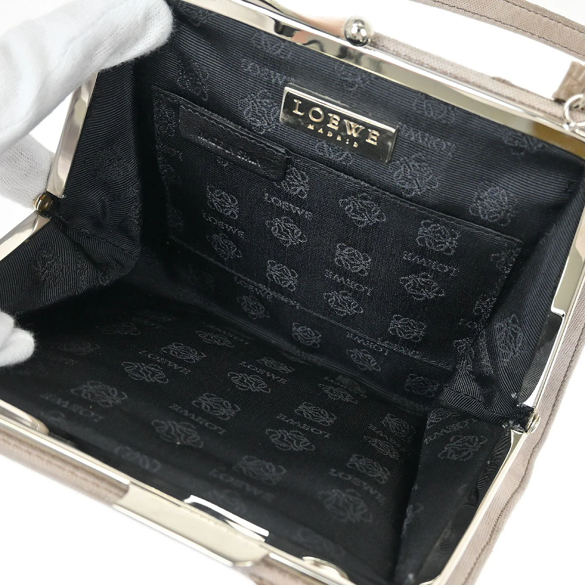 Loewe * Beige Suede Python Handbag - Image 8