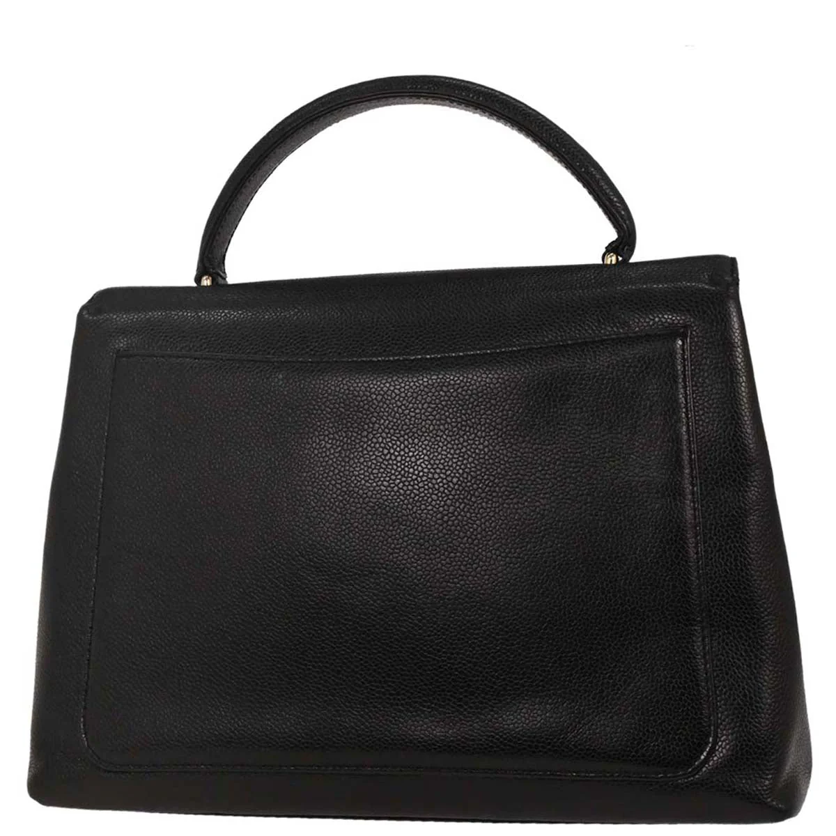 Chanel 1997-1999 Black Caviar Top Handle Handbag - Image 2