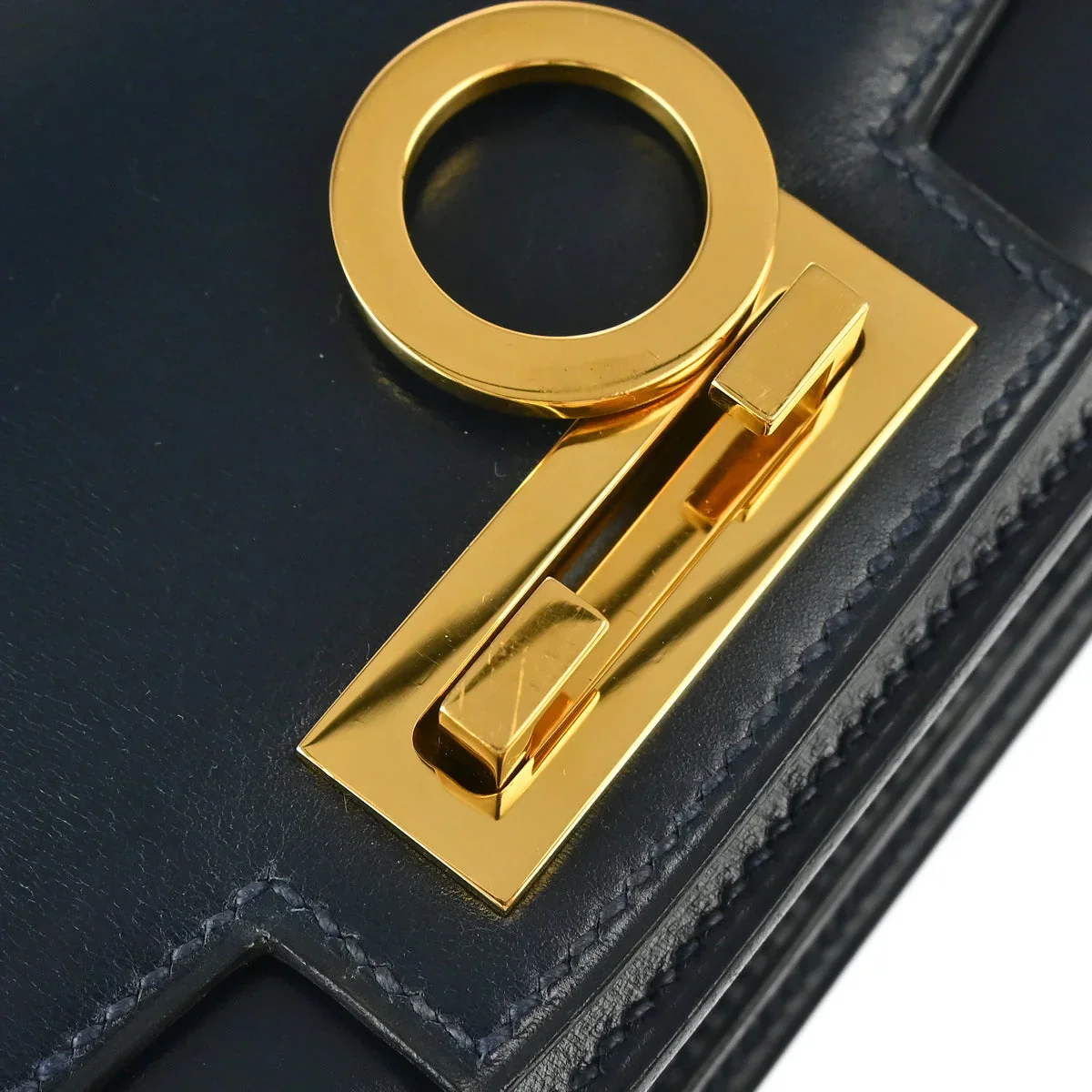 Hermes Blue Indigo Box Calf Olympie Shoulder Bag - Image 6