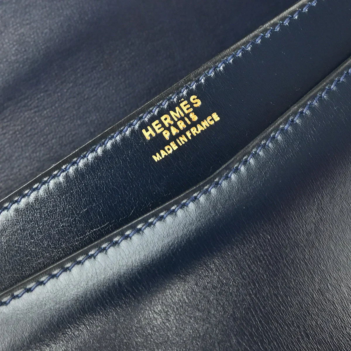 Hermes Blue Indigo Box Calf Olympie Shoulder Bag - Image 9