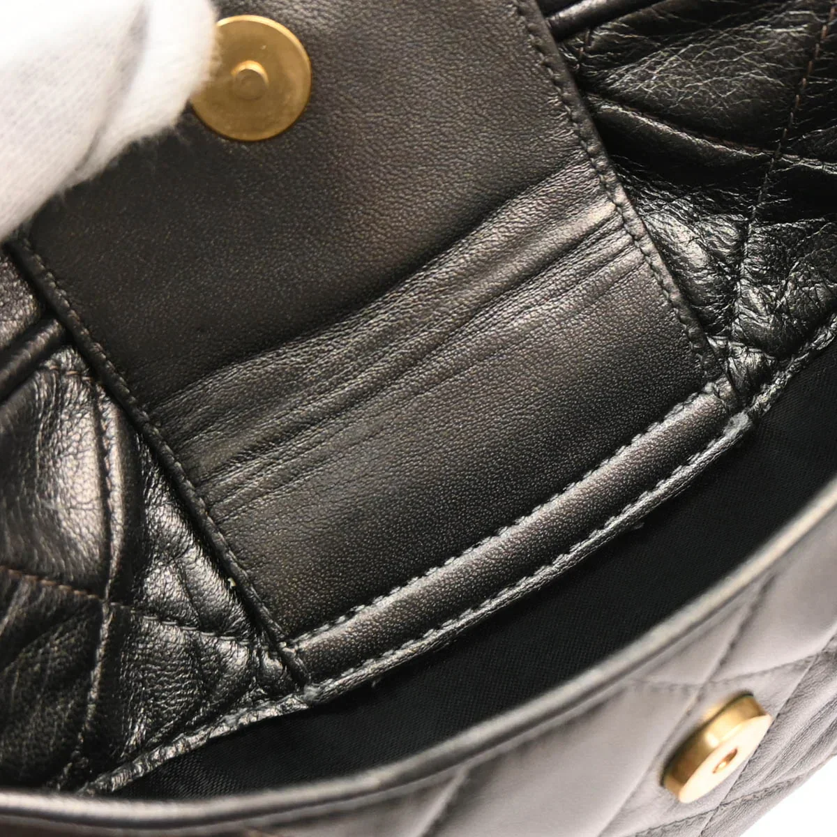 Chanel 1989-1991 Gray Lambskin Camera Bag Mini - Image 10