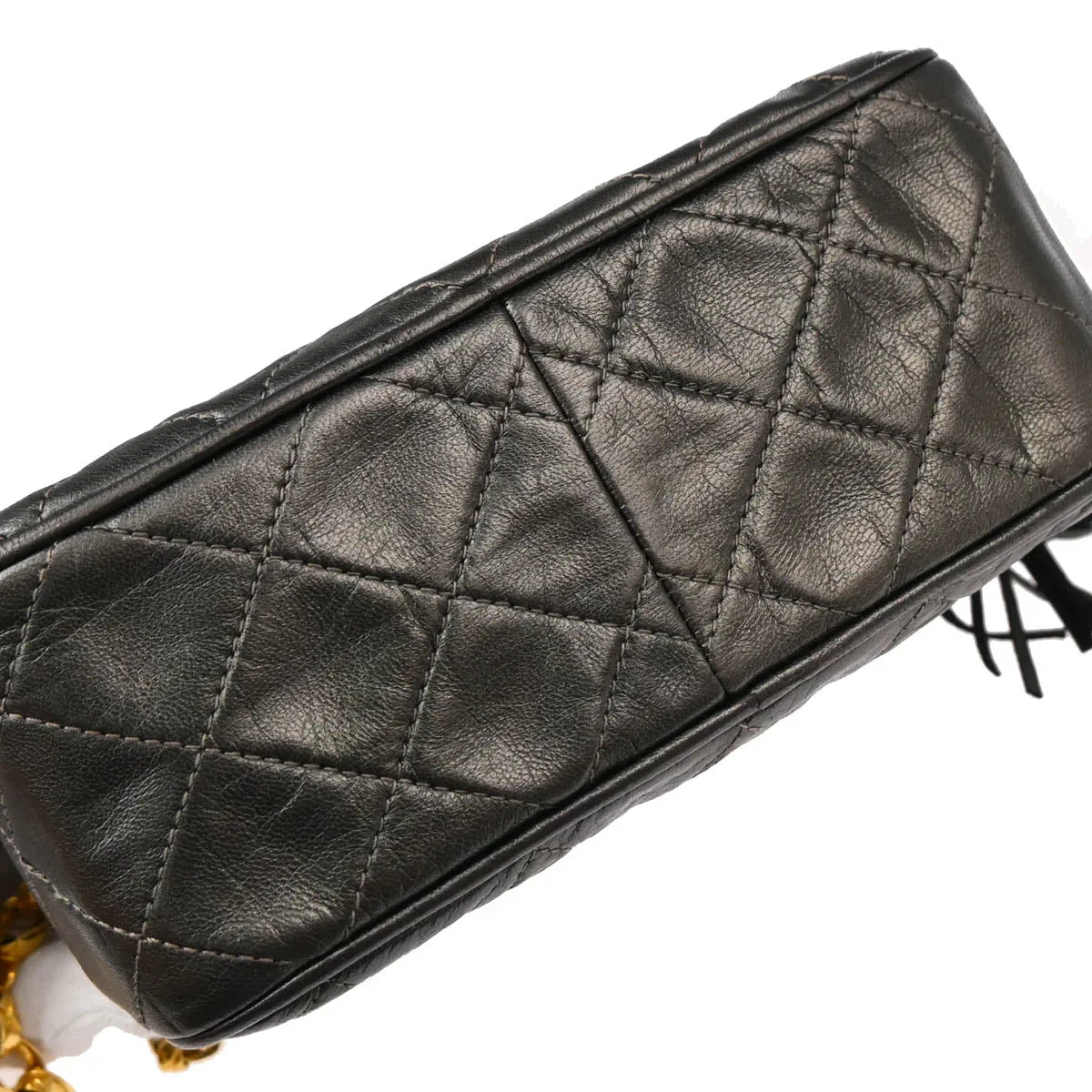 Chanel 1989-1991 Gray Lambskin Camera Bag Mini - Image 5