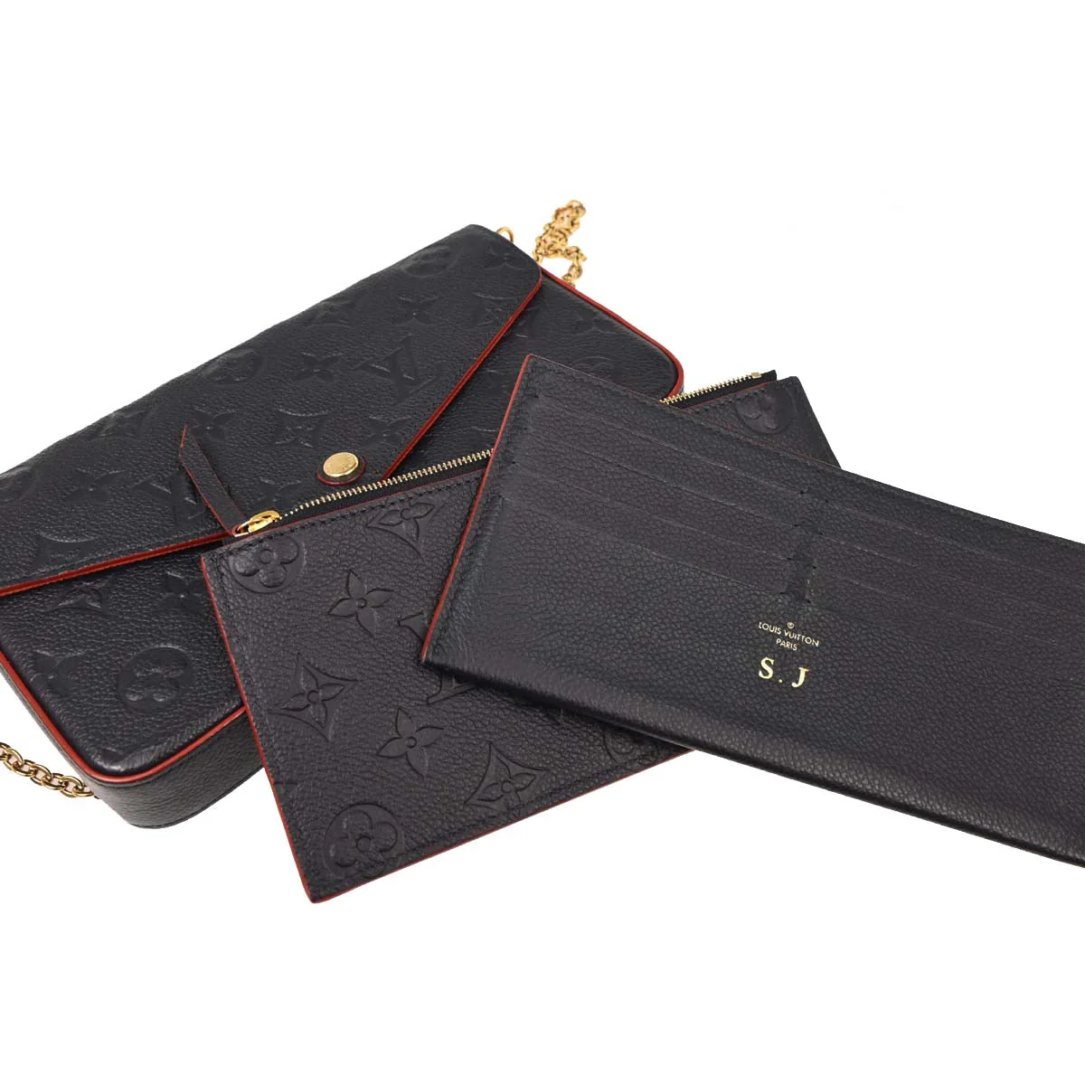 Louis Vuitton Navy Monogram Empreinte Pochette Felicie M64099 - Image 8
