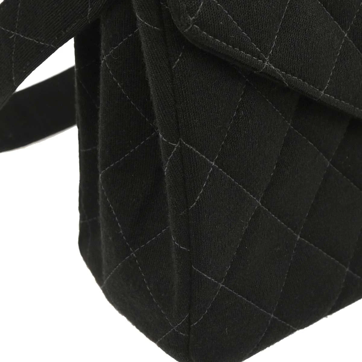 Chanel 1997-1999 Black Cotton Handbag - Image 4