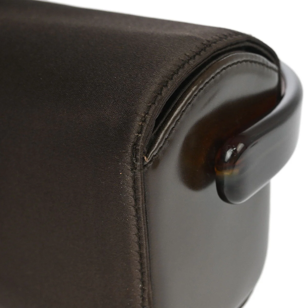 Prada Brown Satin Handbag - Image 4