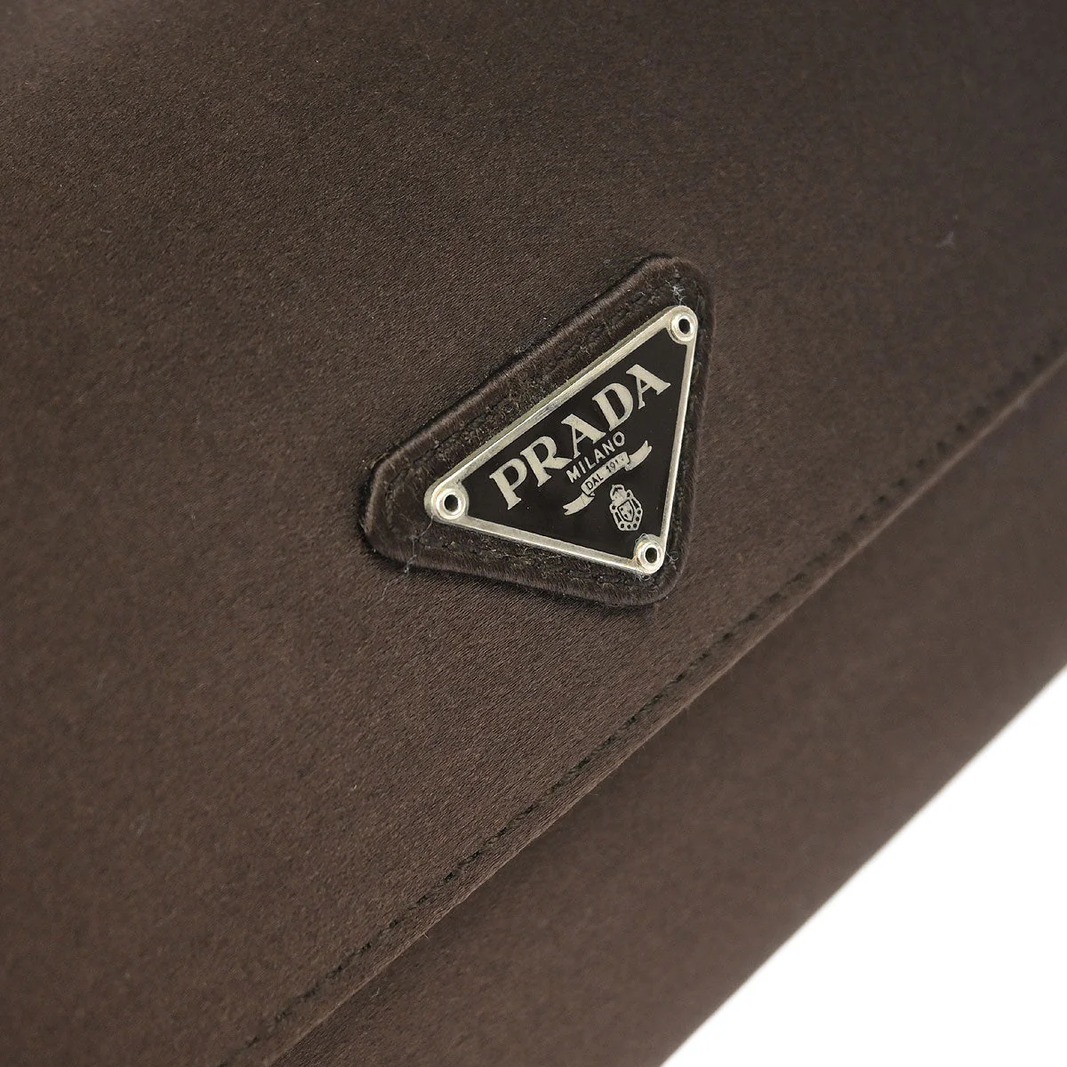 Prada Brown Satin Handbag - Image 6