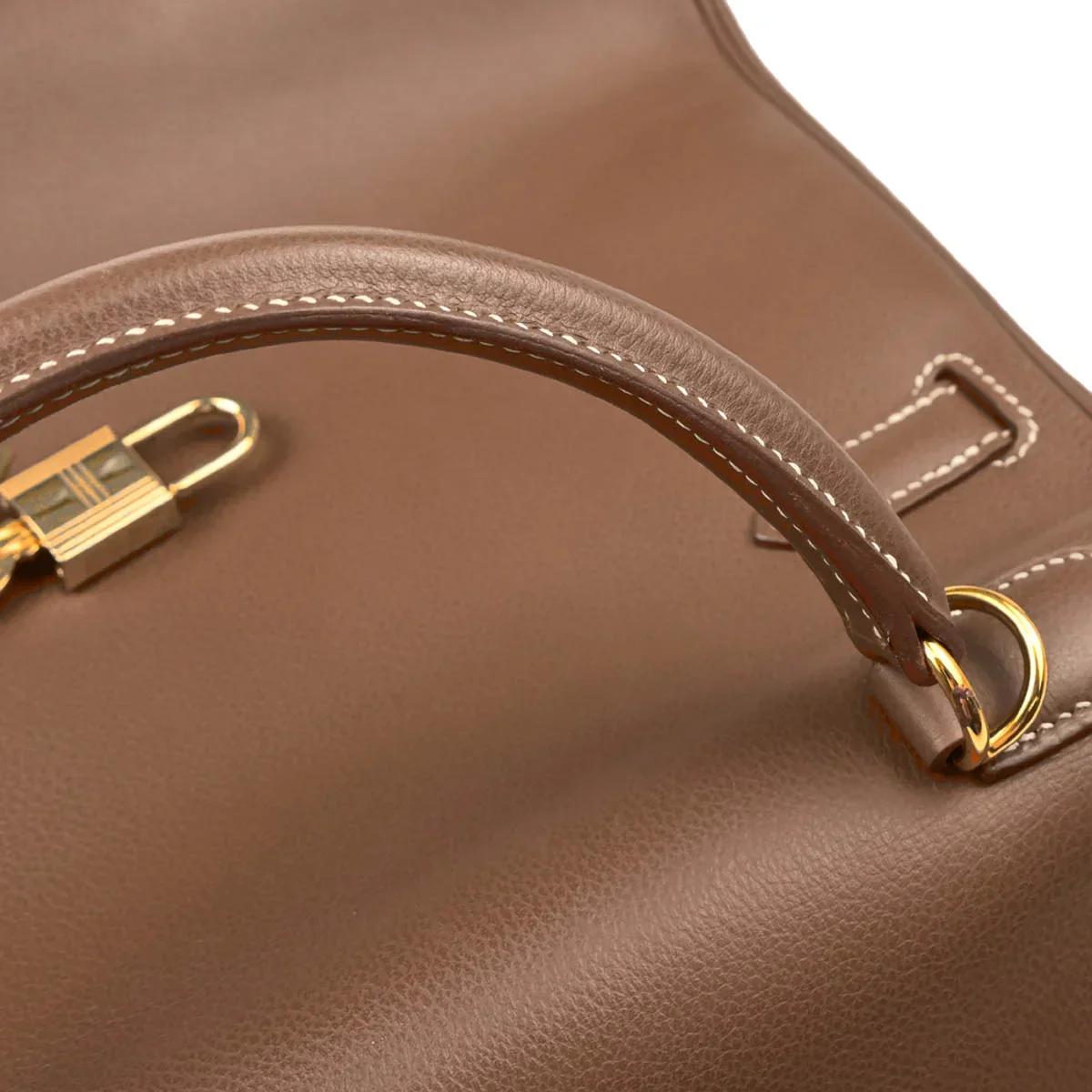 Hermes 2004 Gold Veau Graine Kelly 32 Retourne 2way Shoulder Handbag - Image 7