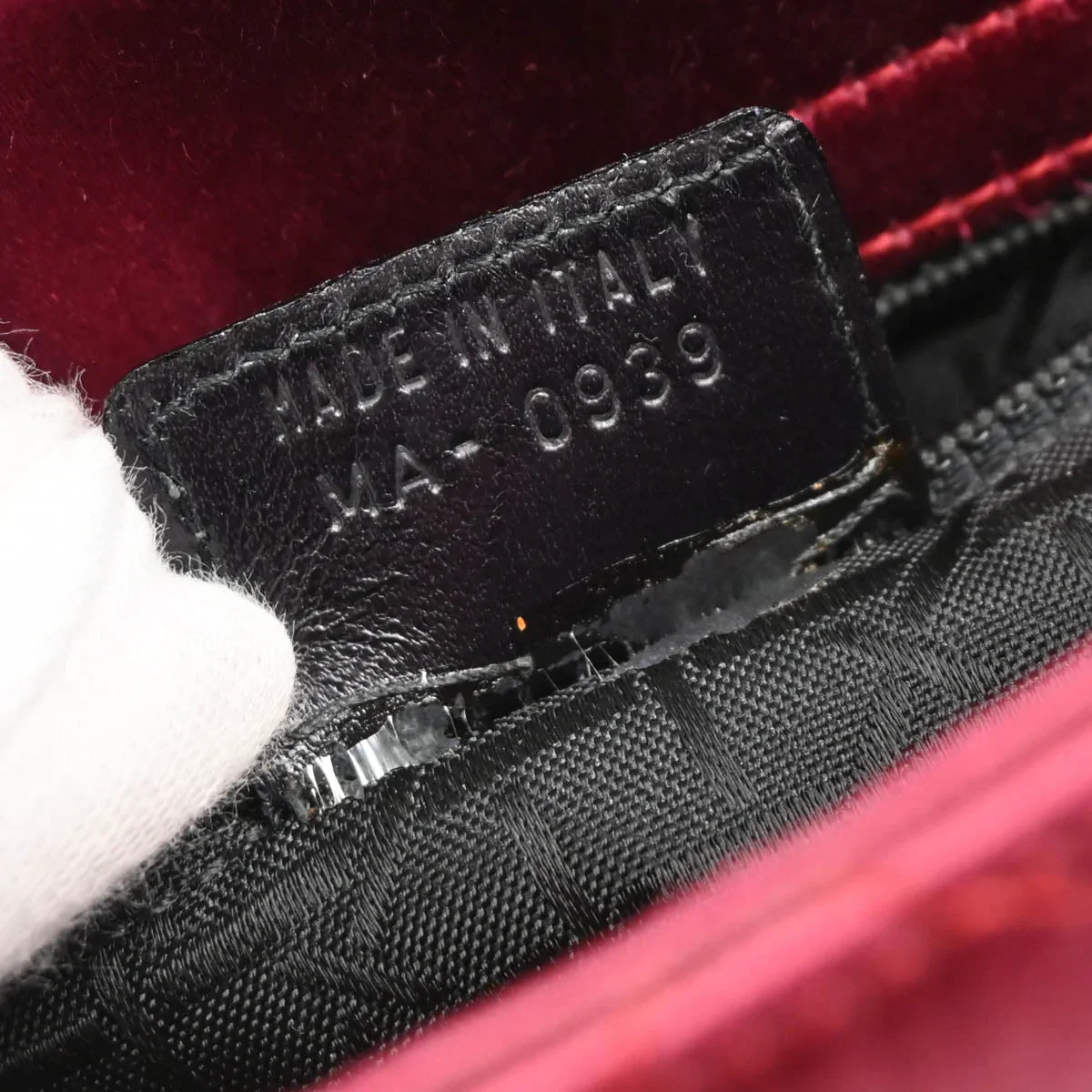 Christian Dior 1999 Bordeaux Satin Rhinestone Small Lady Dior Handbag - Image 10